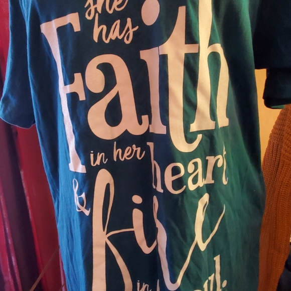 Womens blazing blue t-shirt/ with powerful reminde - Picture 5 of 5